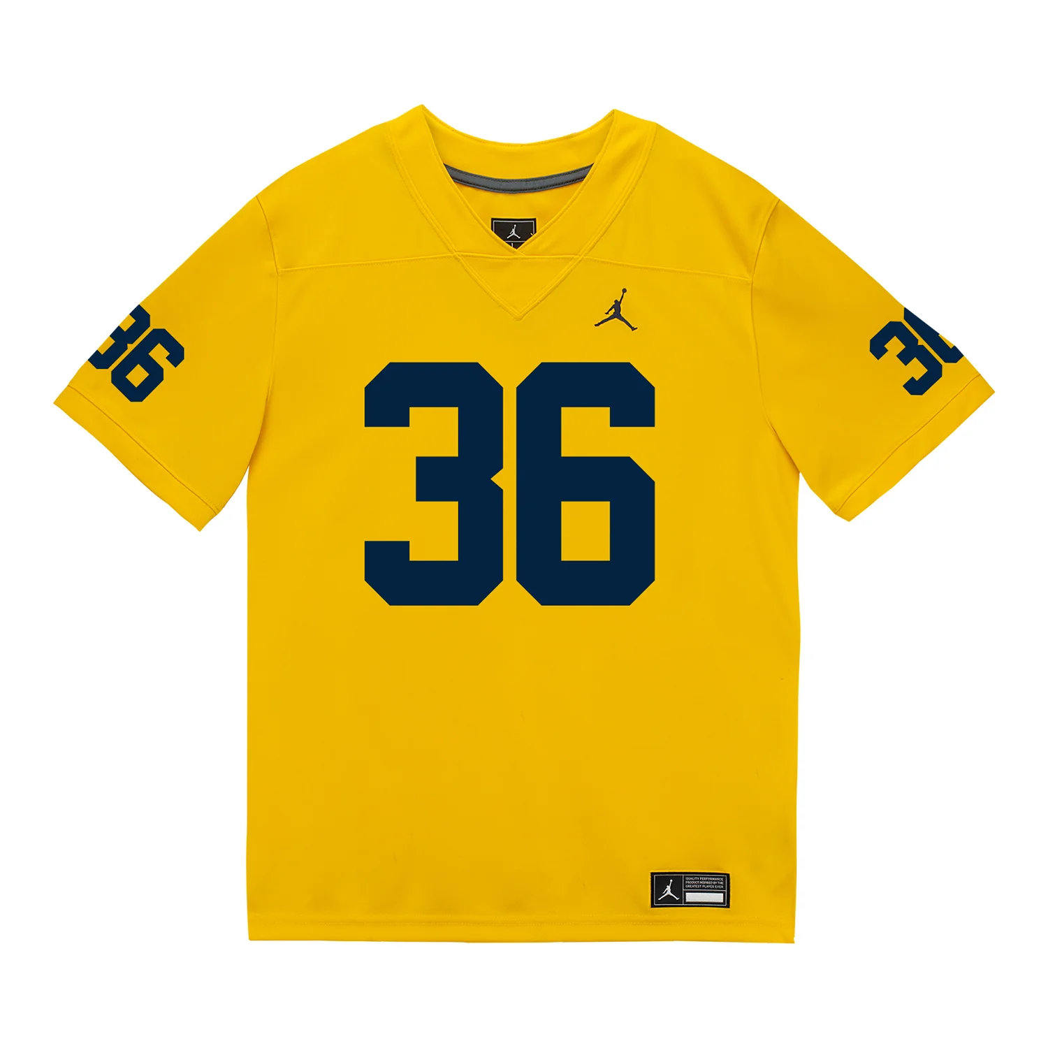 Michigan Wolverines #36 Tomas O'Meara Student Athlete Maize Football Jersey - Image 2