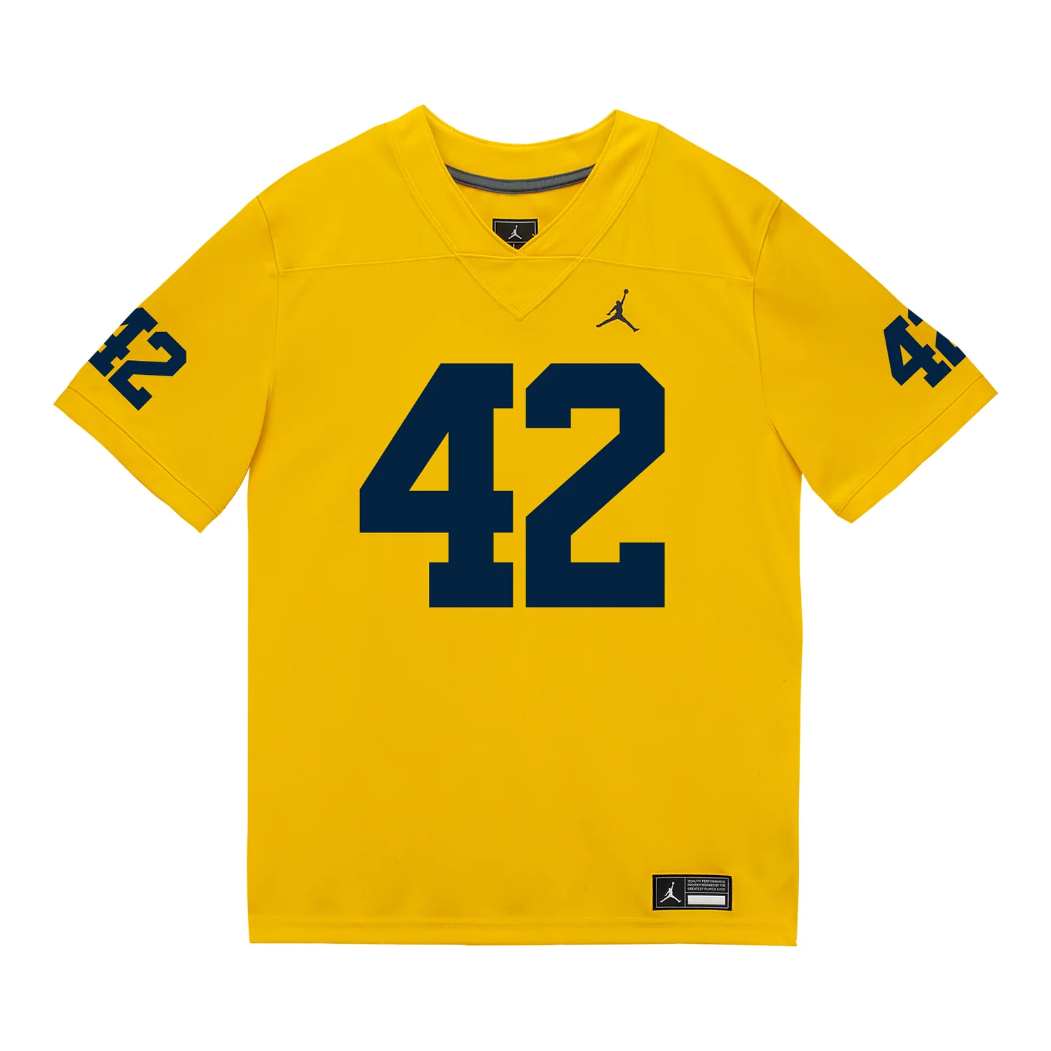 Michigan Wolverines #42 Jalen Hoffman Student Athlete Maize Football Jersey - Image 2