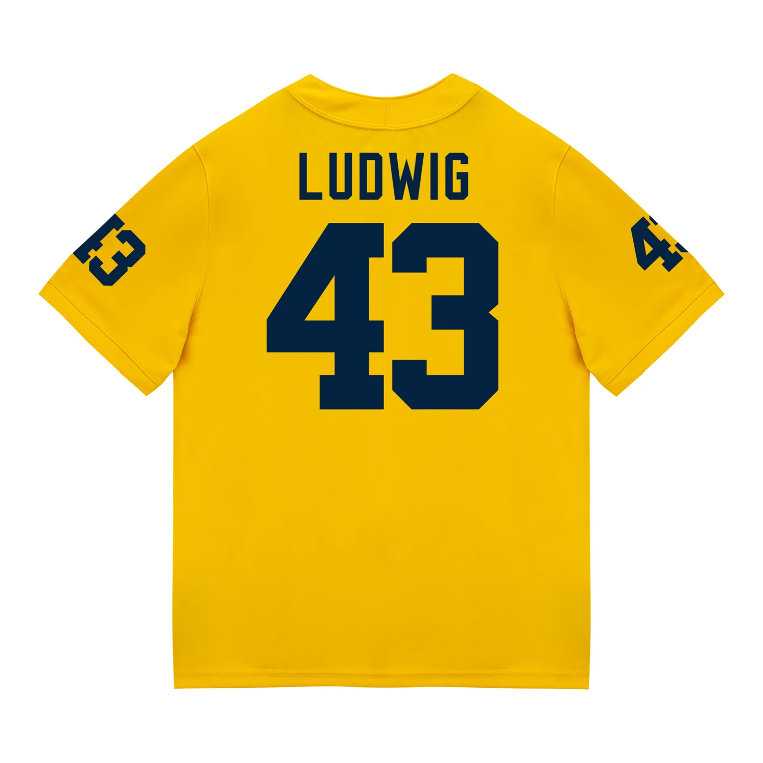 Michigan Wolverines #43 Zach Ludwig Student Athlete Maize Football Jersey