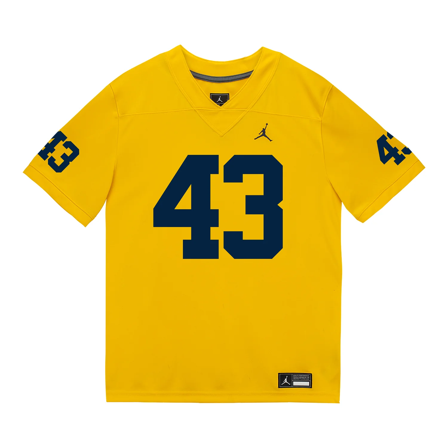 Michigan Wolverines #43 Zach Ludwig Student Athlete Maize Football Jersey - Image 2