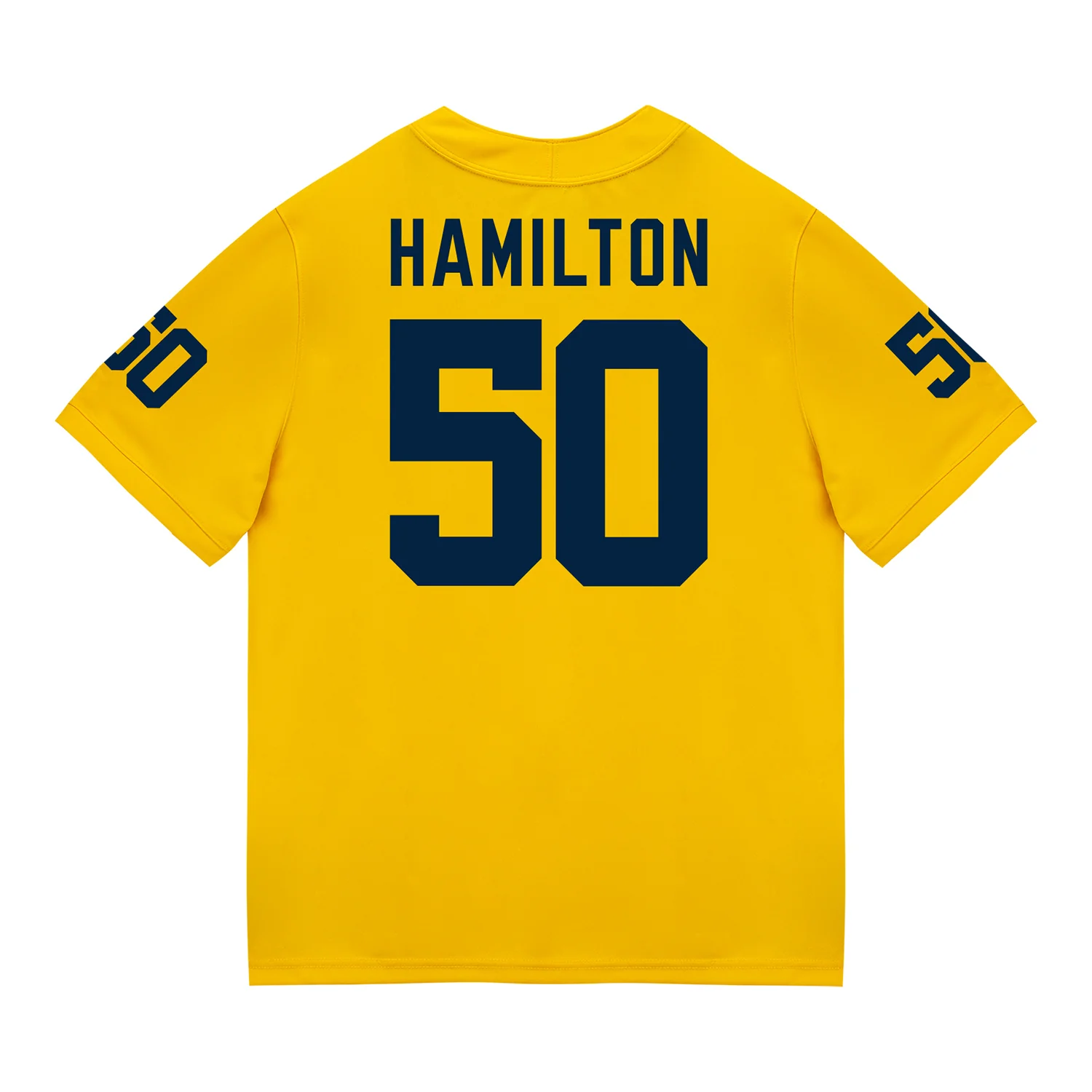 Michigan Wolverines #50 Luke Hamilton Student Athlete Maize Football Jersey