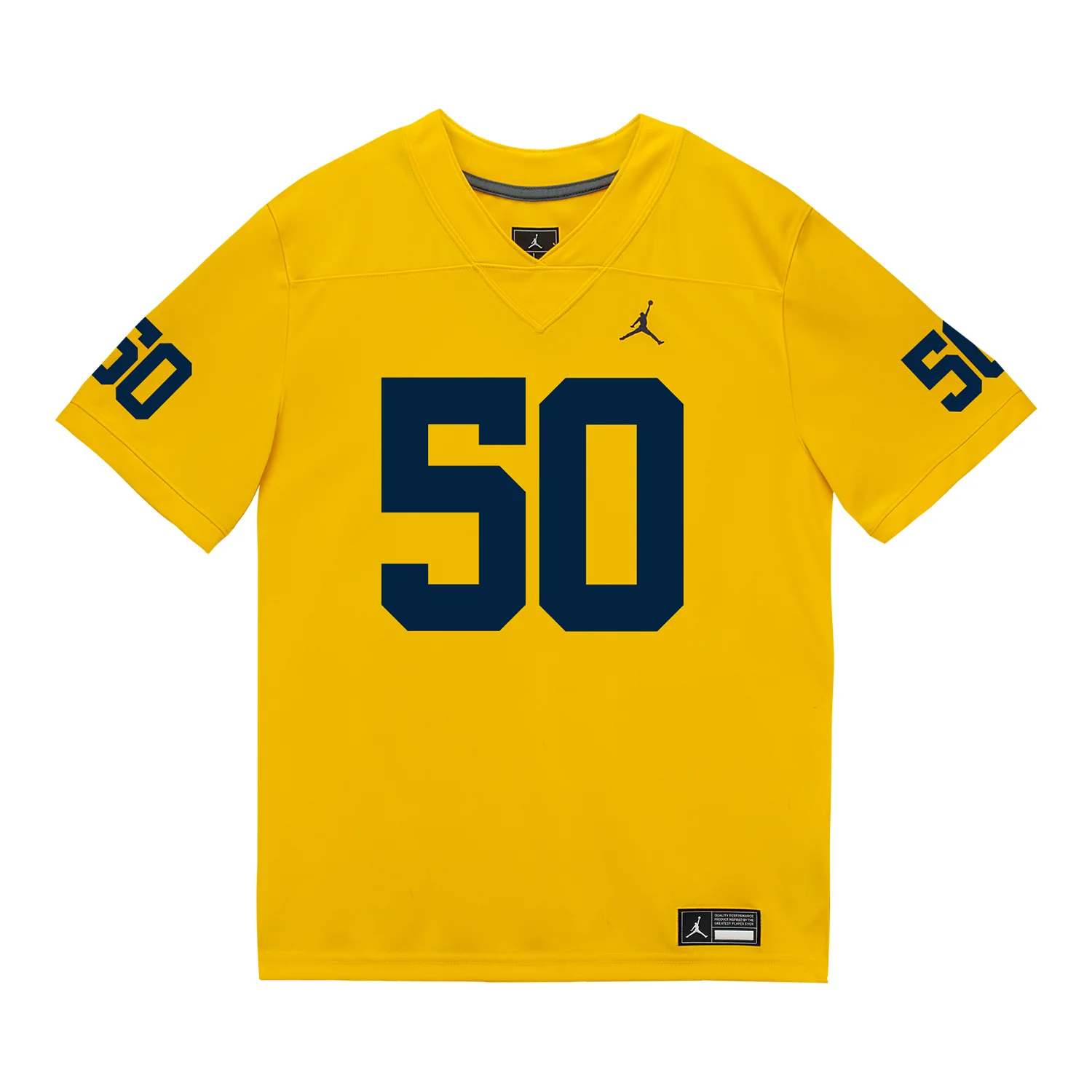 Michigan Wolverines #50 Luke Hamilton Student Athlete Maize Football Jersey - Image 2