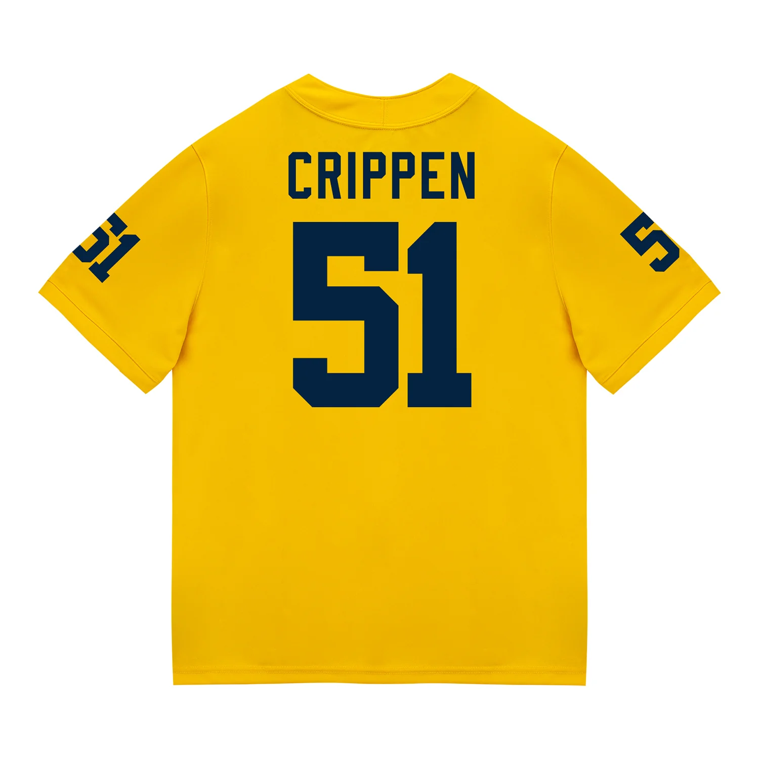 Michigan Wolverines #51 Greg Crippen Student Athlete Maize Football Jersey