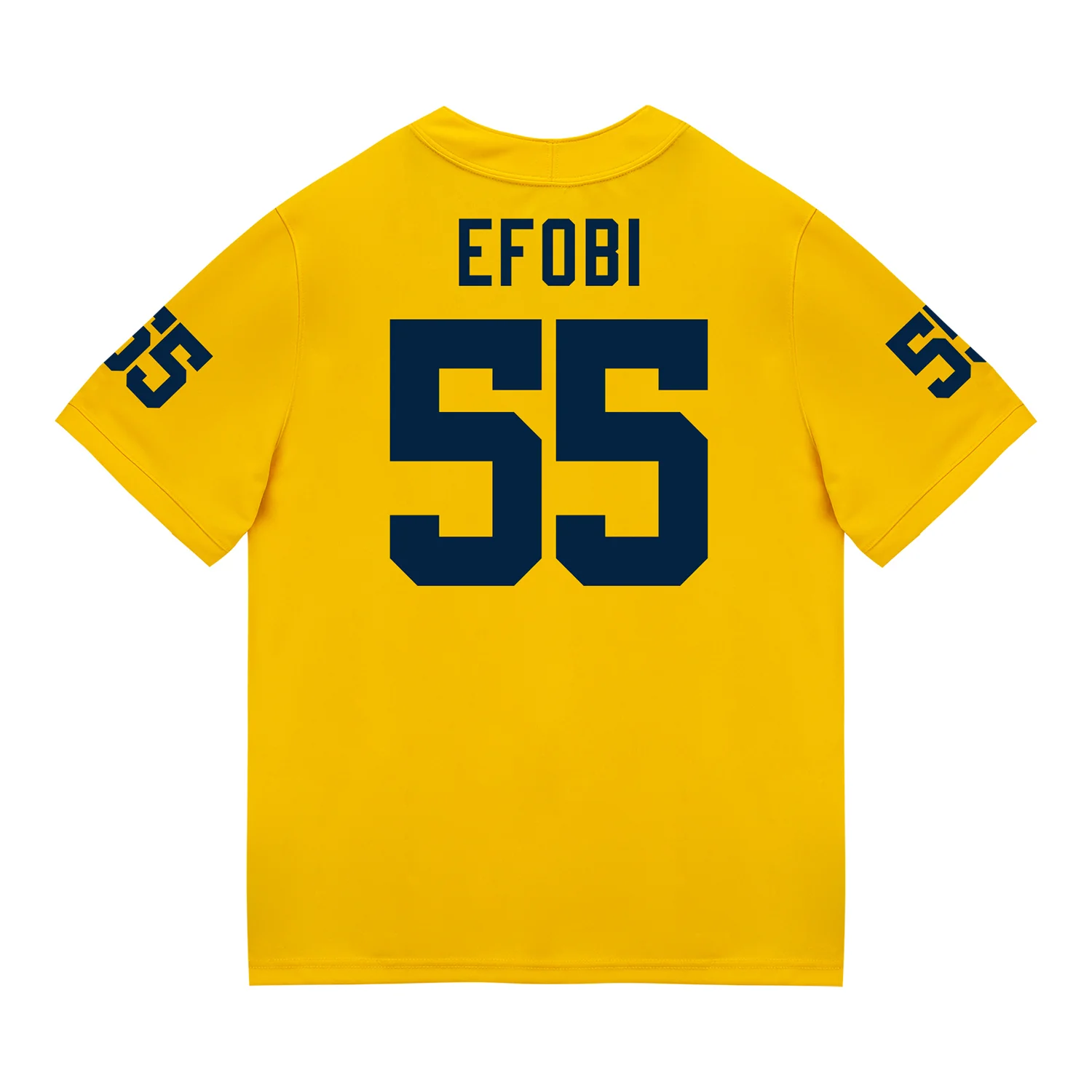 Michigan Wolverines #55 Nathan Efobi Student Athlete Maize Football Jersey