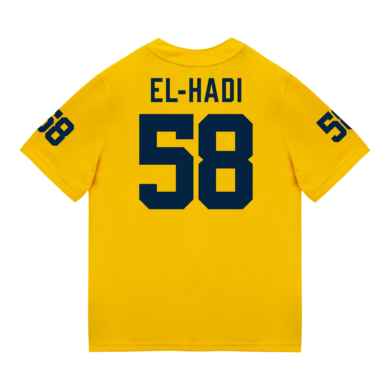 Michigan Wolverines #58 Giovanni El-Hadi Student Athlete Maize Football Jersey