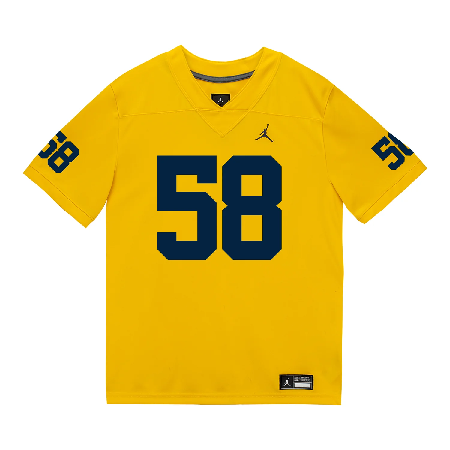 Michigan Wolverines #58 Giovanni El-Hadi Student Athlete Maize Football Jersey - Image 2
