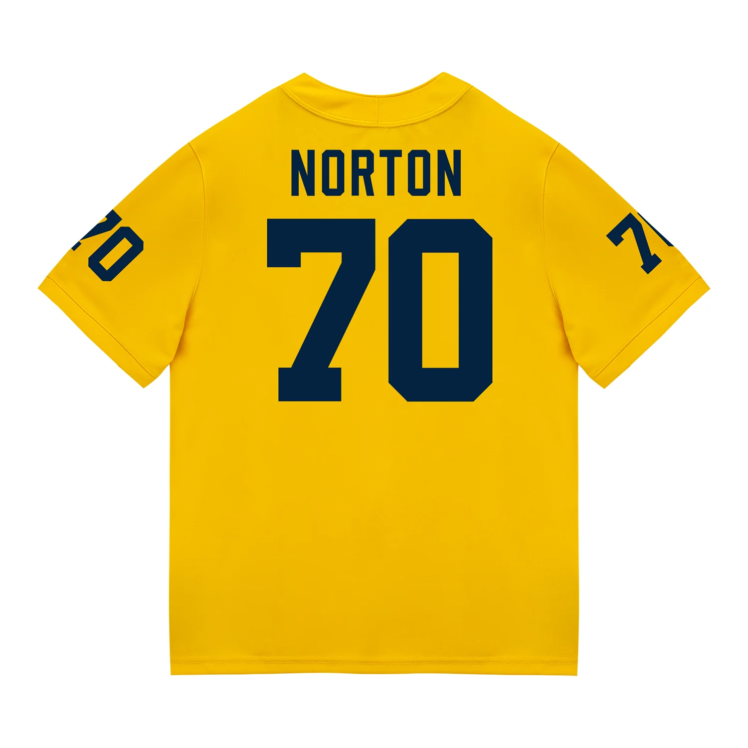Michigan Wolverines #70 Brady Norton Student Athlete Maize Football Jersey
