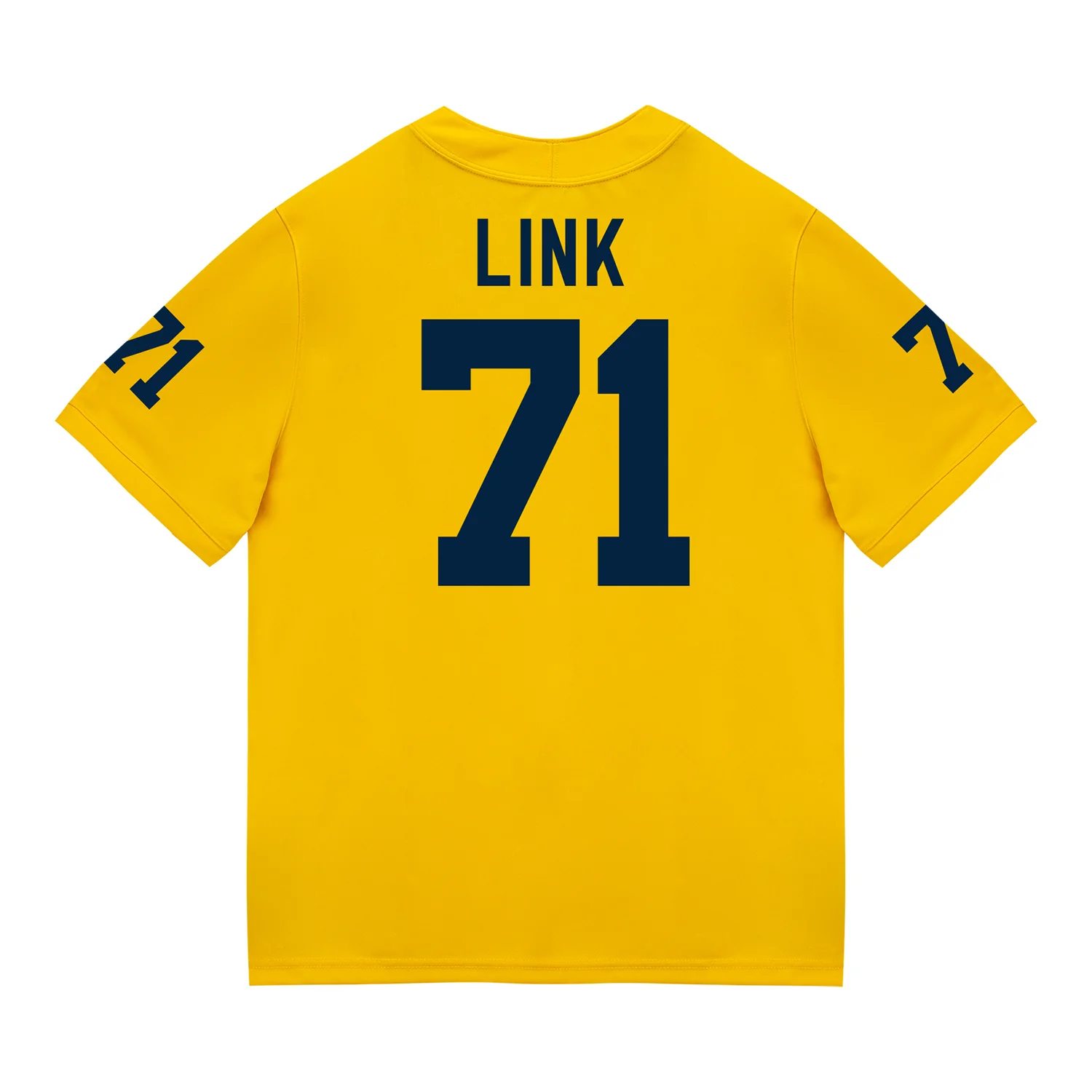 Michigan Wolverines #71 Evan Link Student Athlete Maize Football Jersey