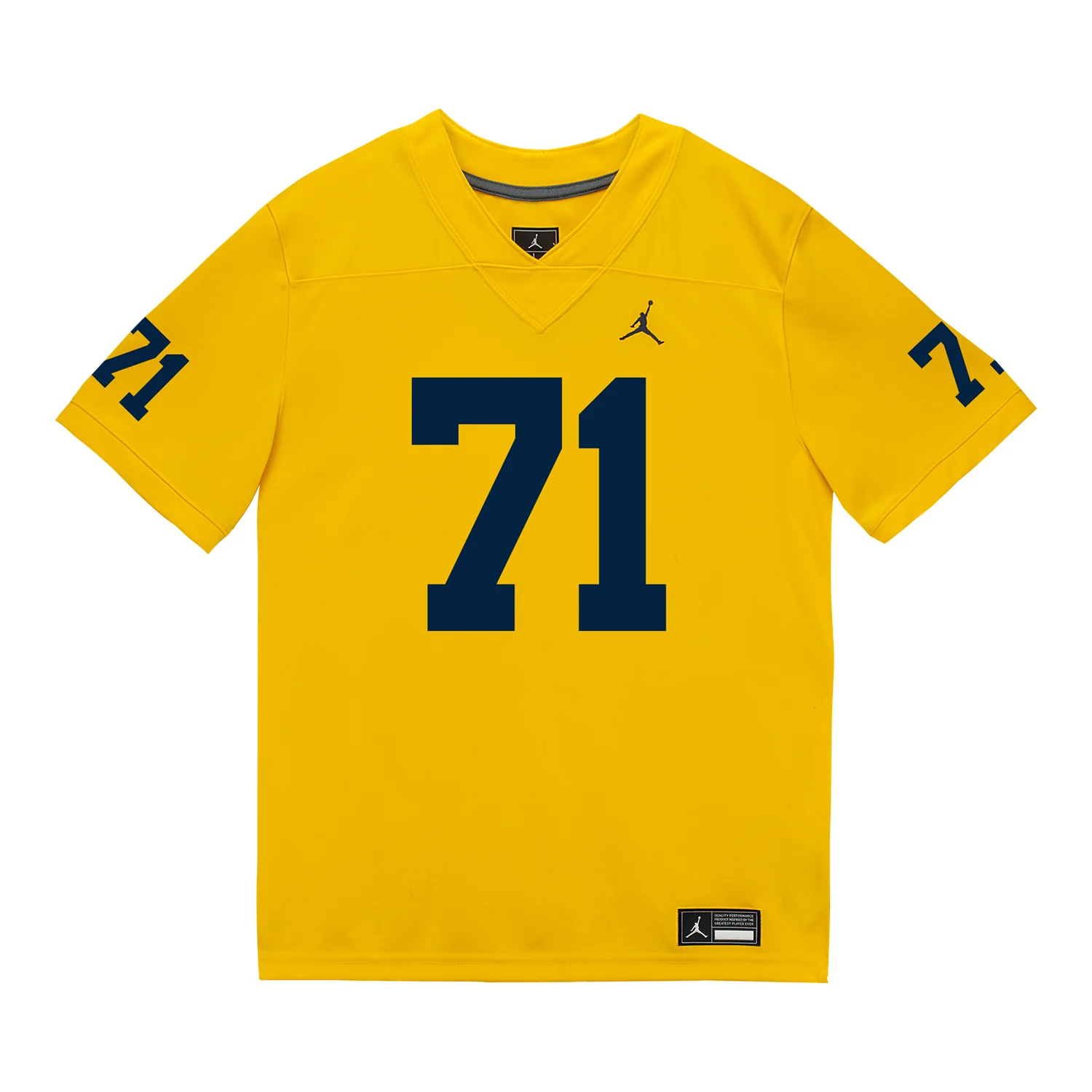 Michigan Wolverines #71 Evan Link Student Athlete Maize Football Jersey - Image 2