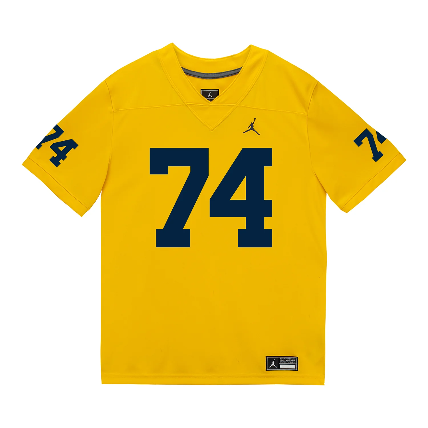 Michigan Wolverines #74 Avery Gach Student Athlete Maize Football Jersey - Image 2