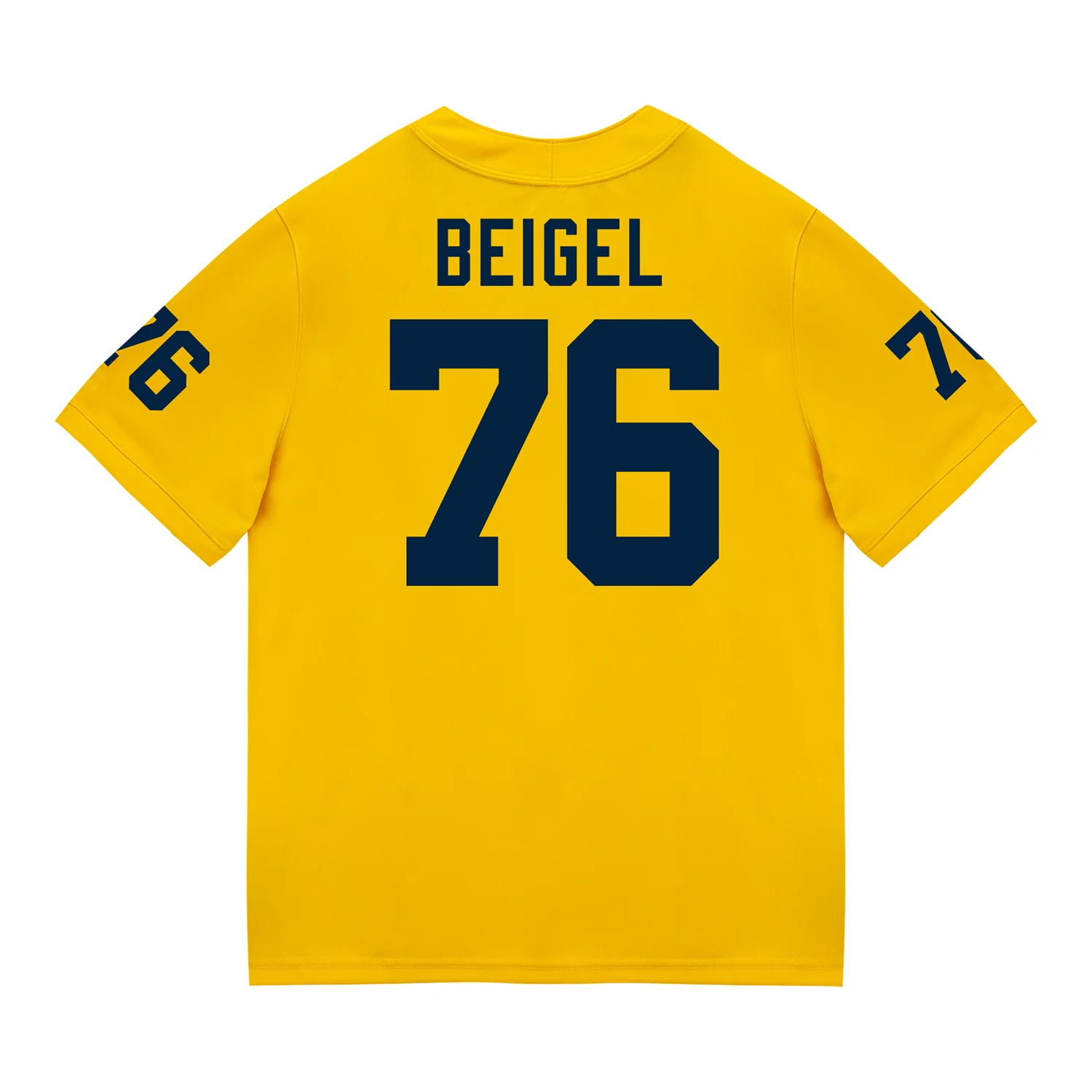 Michigan Wolverines #76 Manuel Beigel Student Athlete Maize Football Jersey