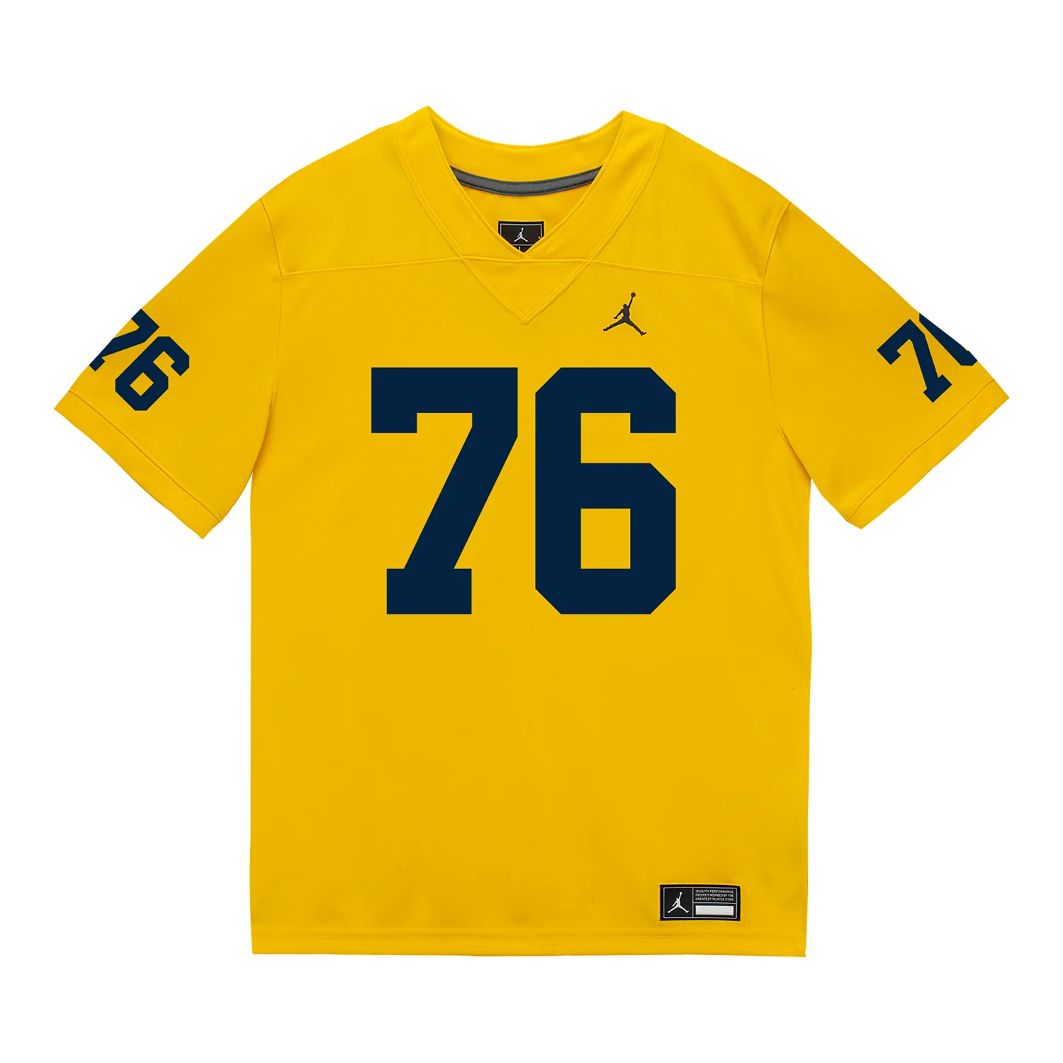 Michigan Wolverines #76 Manuel Beigel Student Athlete Maize Football Jersey - Image 2