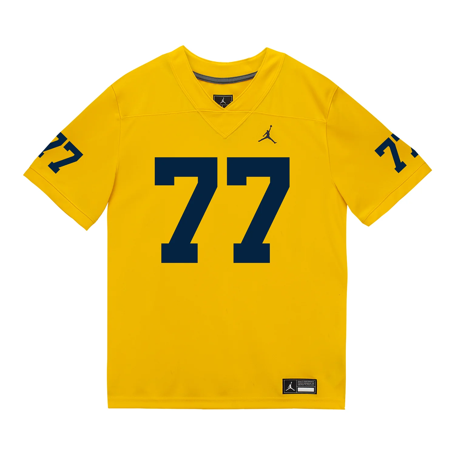 Michigan Wolverines #77 Blake Frazier Student Athlete Maize Football Jersey - Image 2