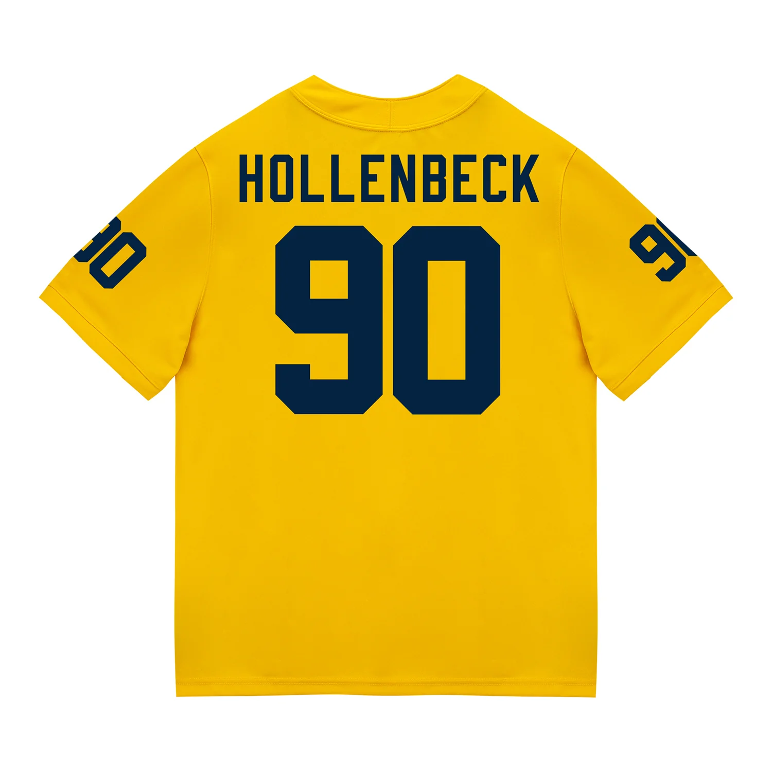 Michigan Wolverines #90 Hudson Hollenbeck Student Athlete Maize Football Jersey