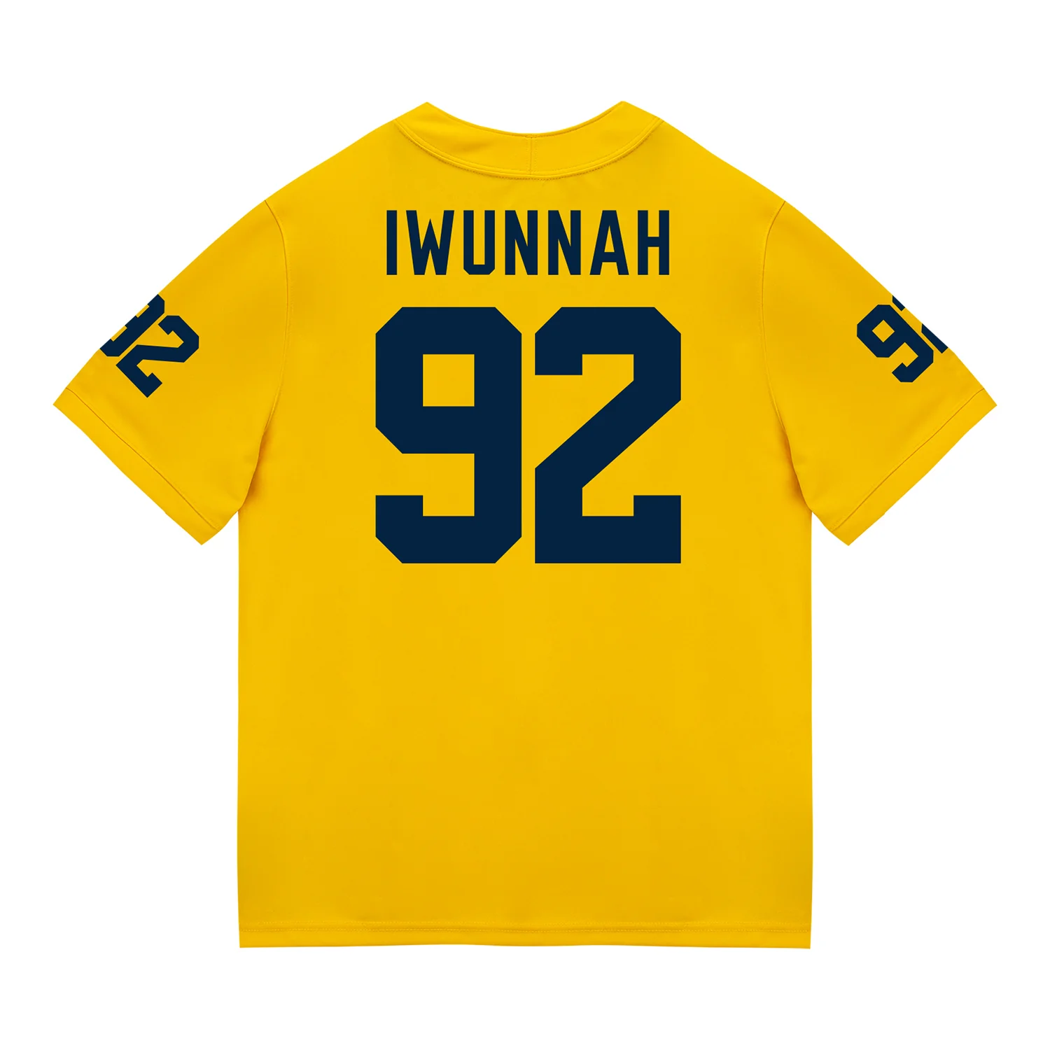 Michigan Wolverines #92 Ike Iwunnah Student Athlete Maize Football Jersey