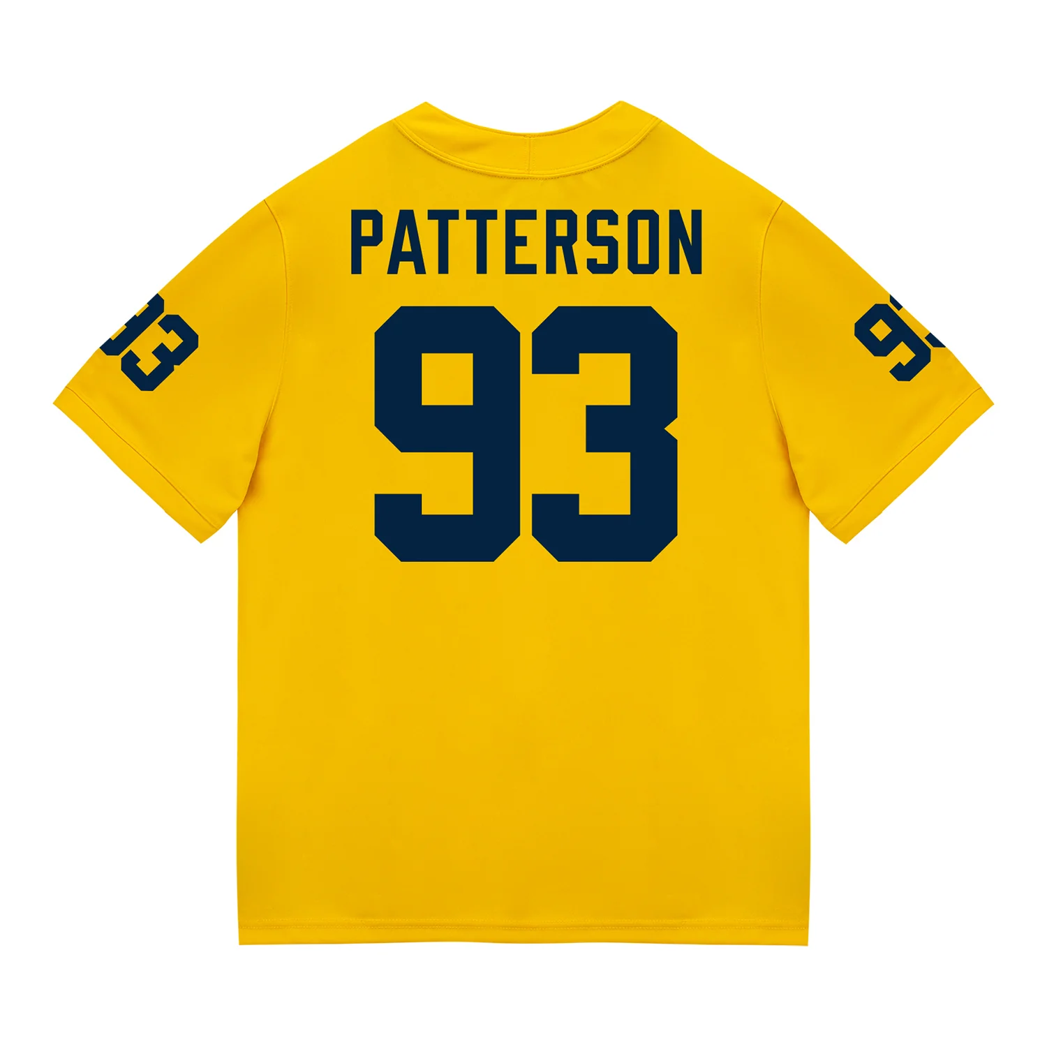 Michigan Wolverines #93 Benny Patterson Student Athlete Maize Football Jersey