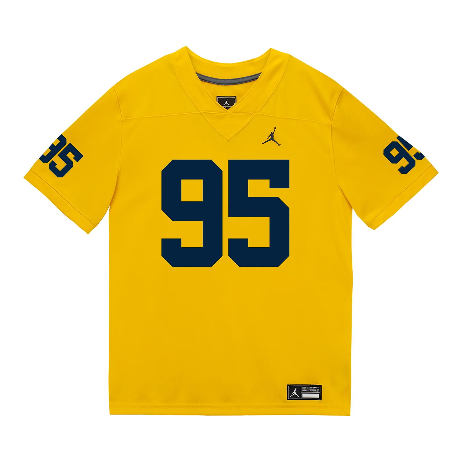 Michigan Wolverines #95 Trey Pierce Student Athlete Maize Football Jersey - Image 2