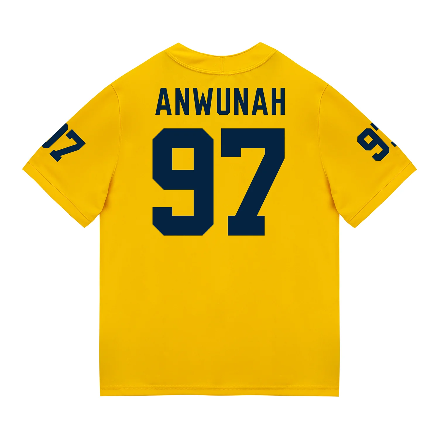 Michigan Wolverines #97 Chibi Anwunah Student Athlete Maize Football Jersey