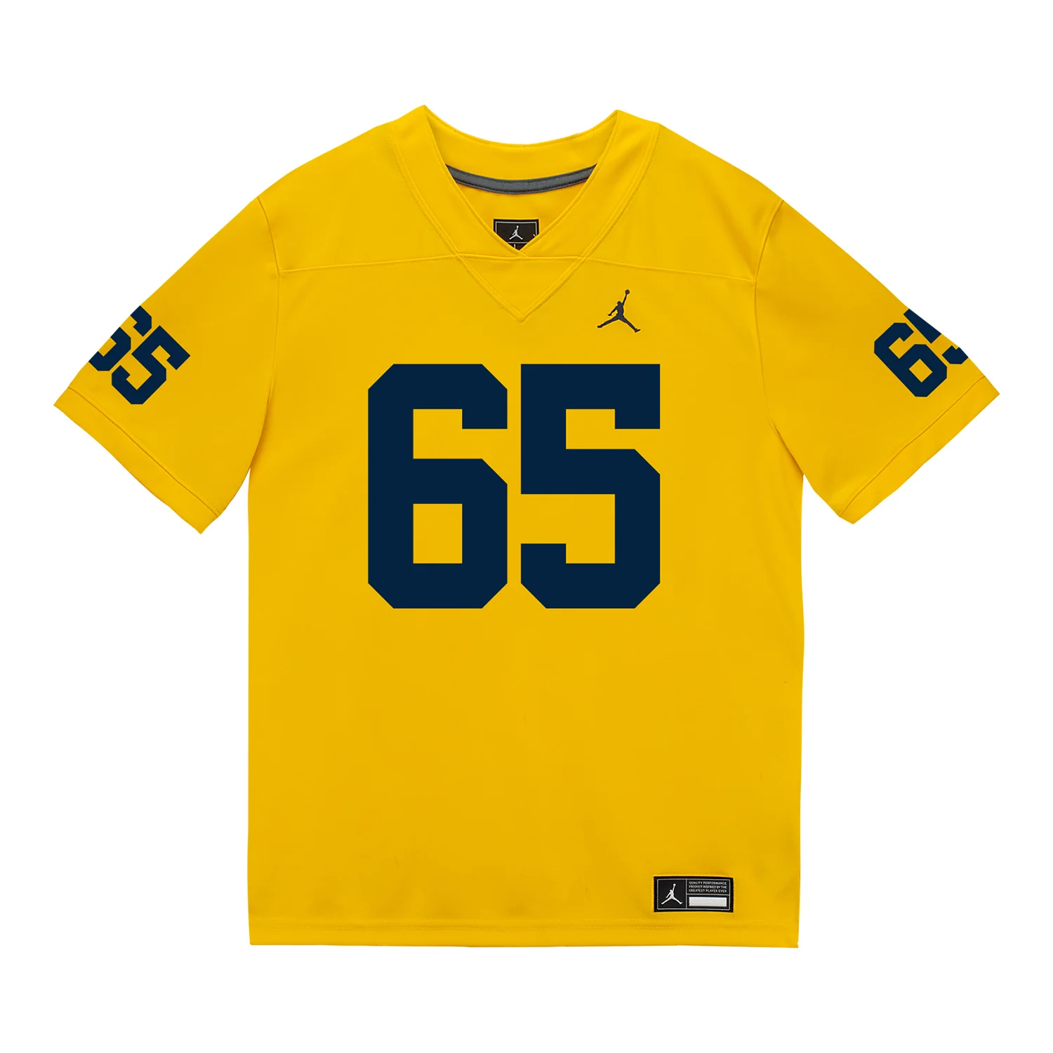 Michigan Wolverines #65 Andrew Babaola  Student Athlete Maize Football Jersey - Image 2