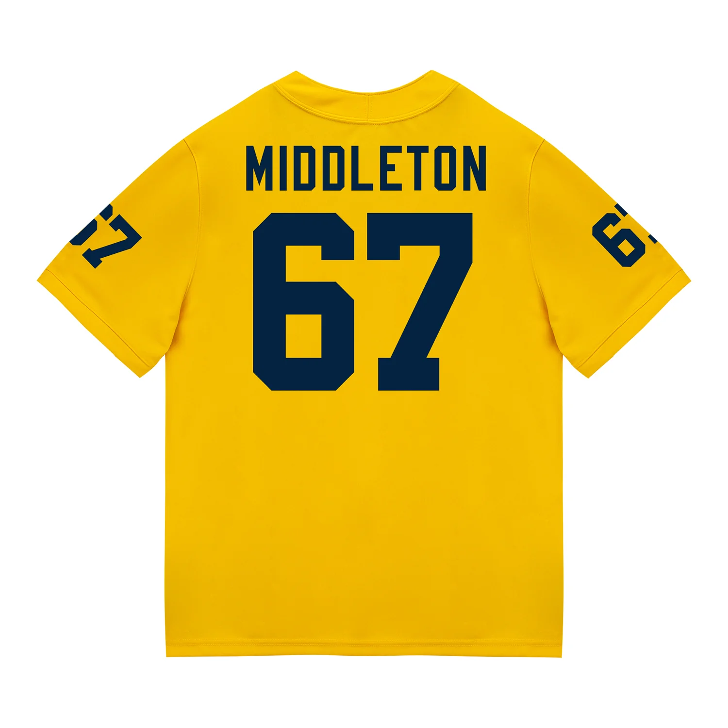 Michigan Wolverines #67 Trent Middleton Student Athlete Maize Football Jersey