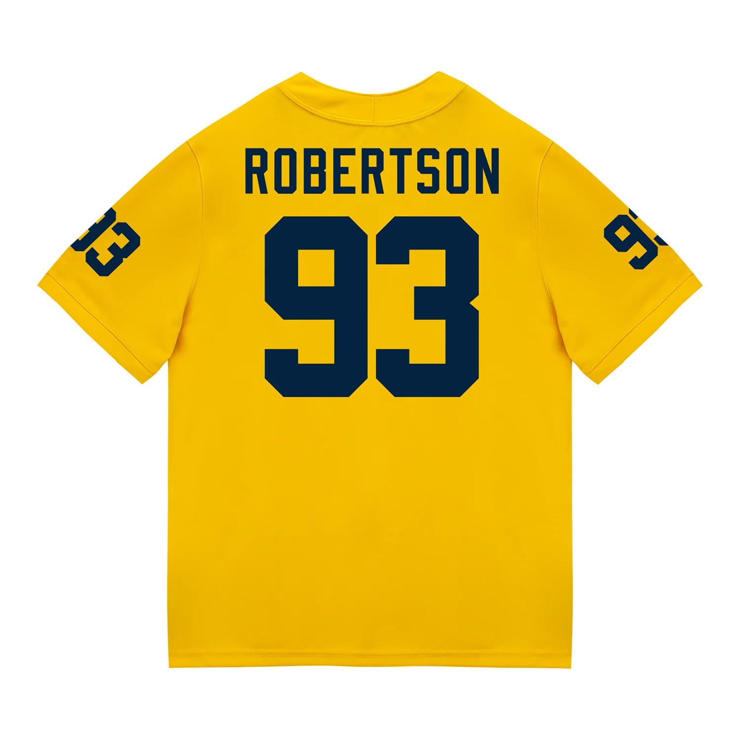 Michigan Wolverines #93 Hunter Robertson Student Athlete Maize Football Jersey