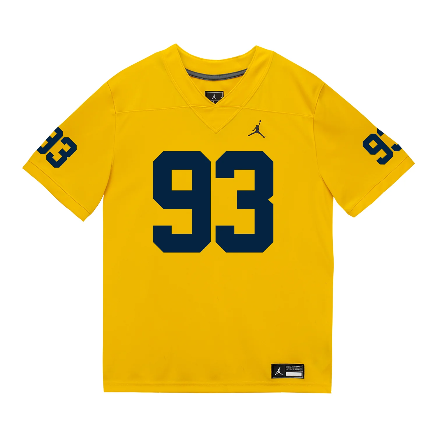 Michigan Wolverines #93 Hunter Robertson Student Athlete Maize Football Jersey - Image 2