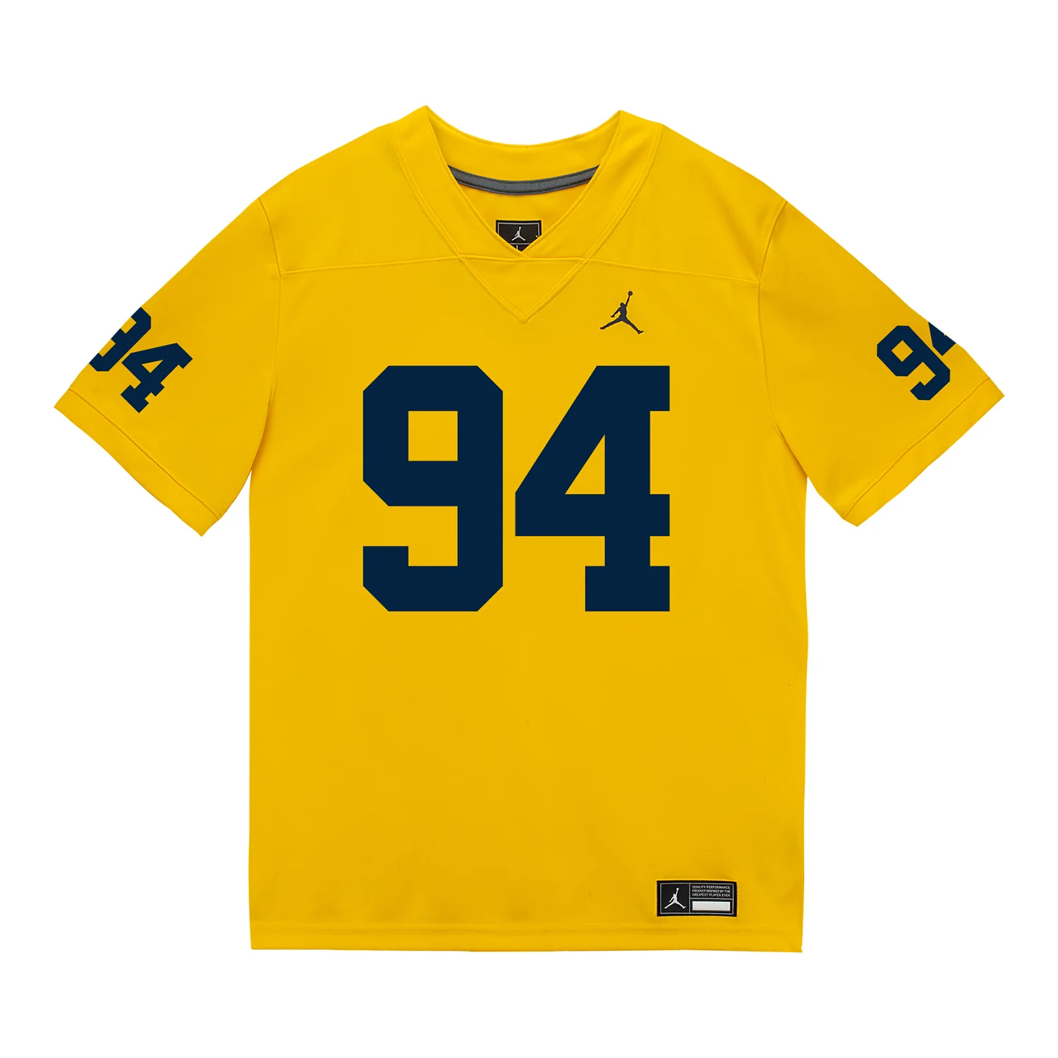 Michigan Wolverines #94 Nate Marshall Student Athlete Maize Football Jersey - Image 2