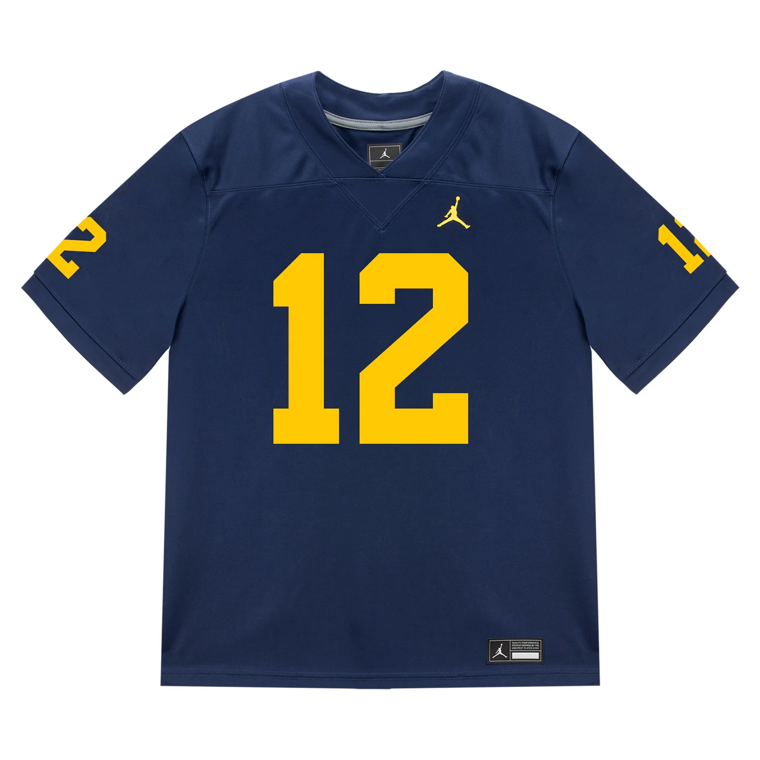 Michigan Wolverines #12 Jake Garica Student Athlete Blue Football Jersey - Image 2