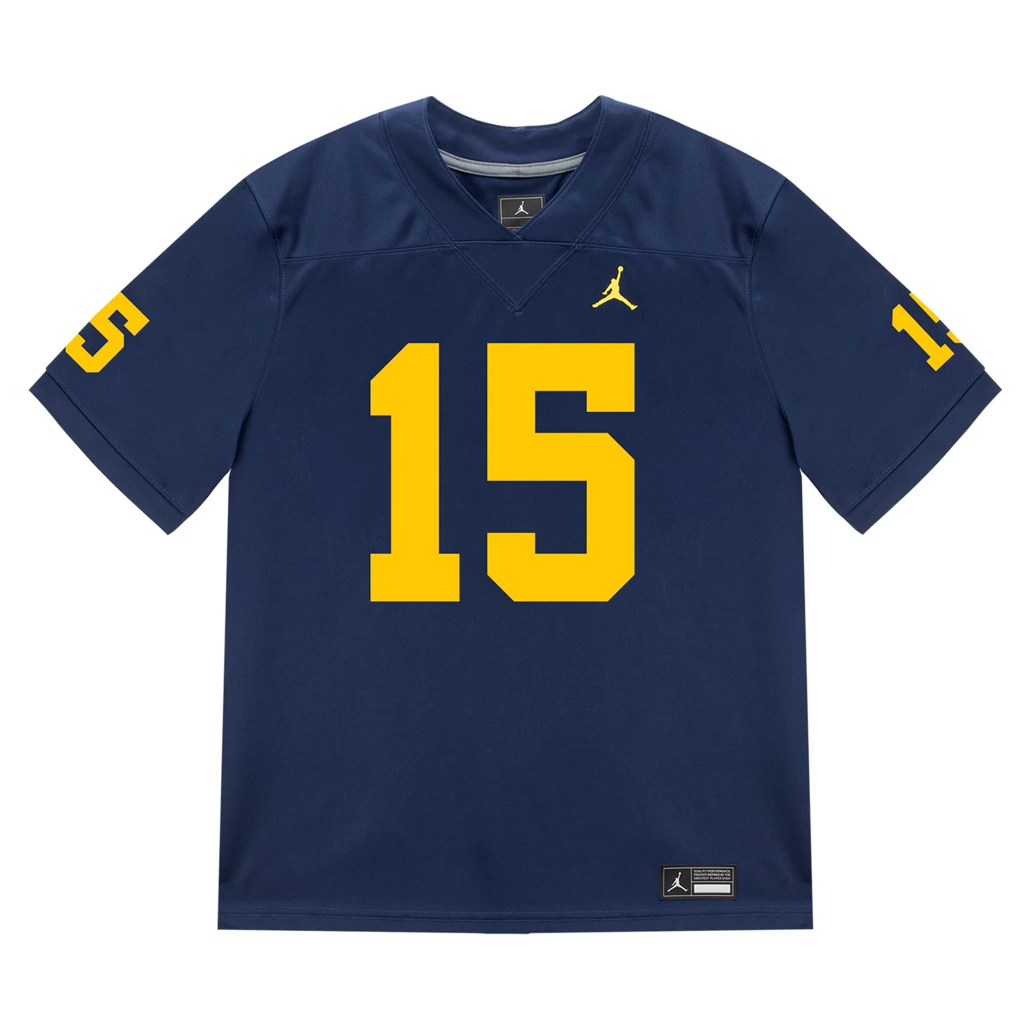 Michigan Wolverines #15 Chase Herbstriet Student Athlete Blue Football Jersey - Image 2