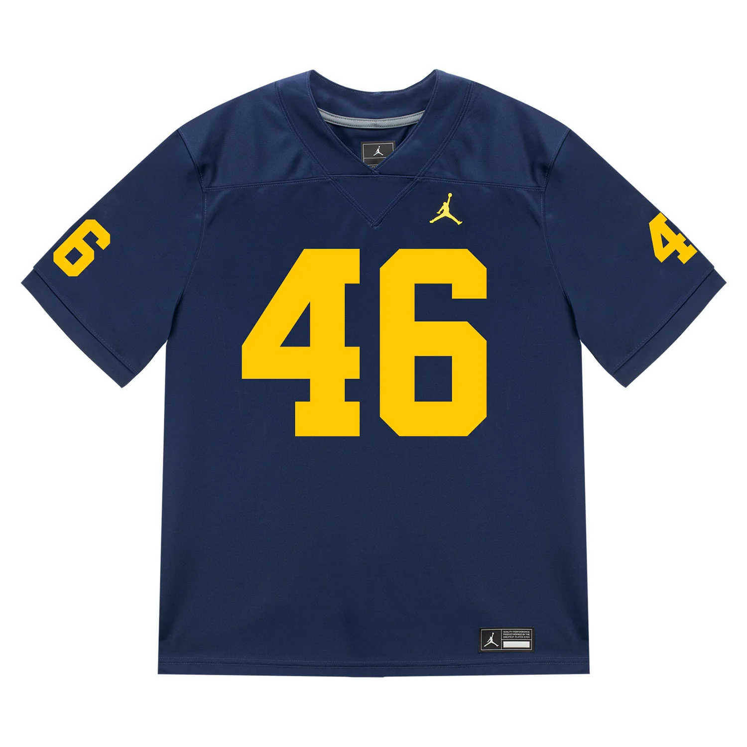 Michigan Wolverines #46 Crandall Quinn Student Athlete Blue Football Jersey - Image 2