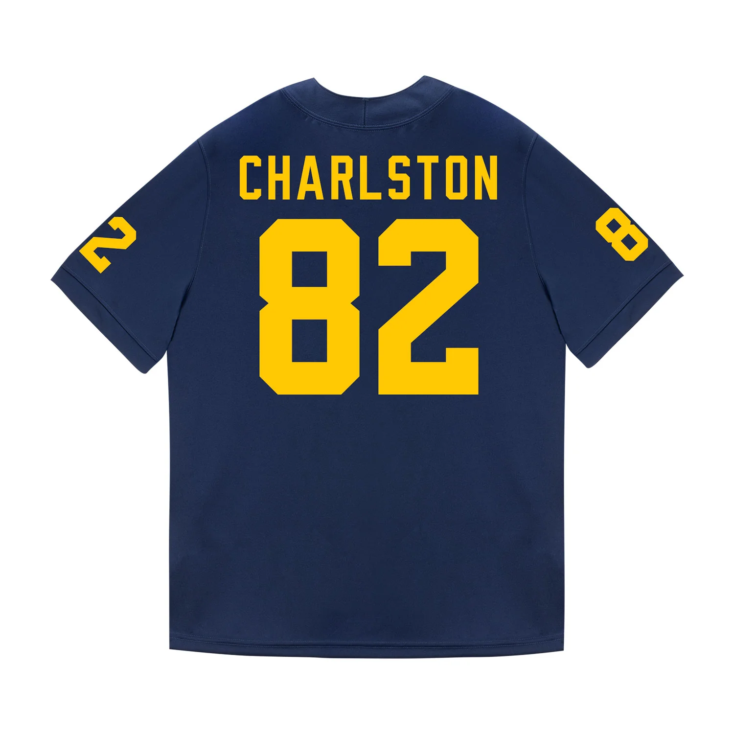 Michigan Wolverines #82 CJ Charlston Student Athlete Blue Football Jersey