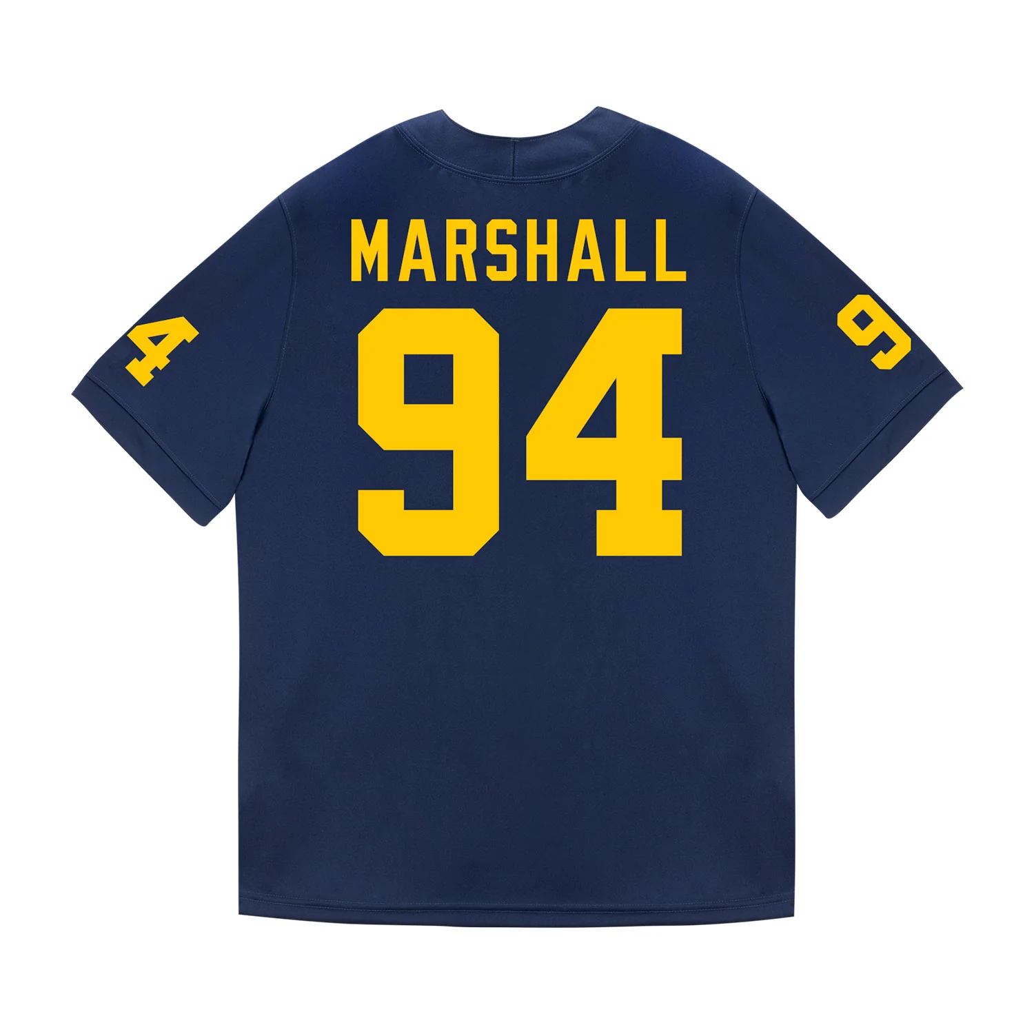 Michigan Wolverines #94 Nate Marshall Student Athlete Blue Football Jersey