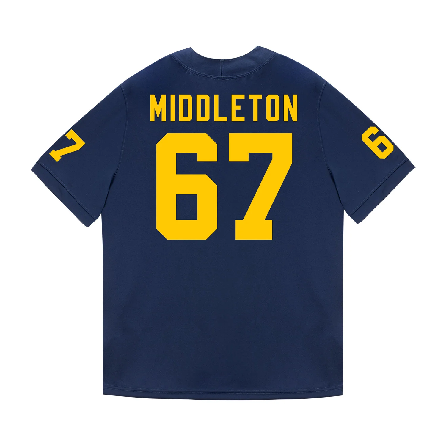 Michigan Wolverines #67 Trent Middleton Student Athlete Blue Football Jersey