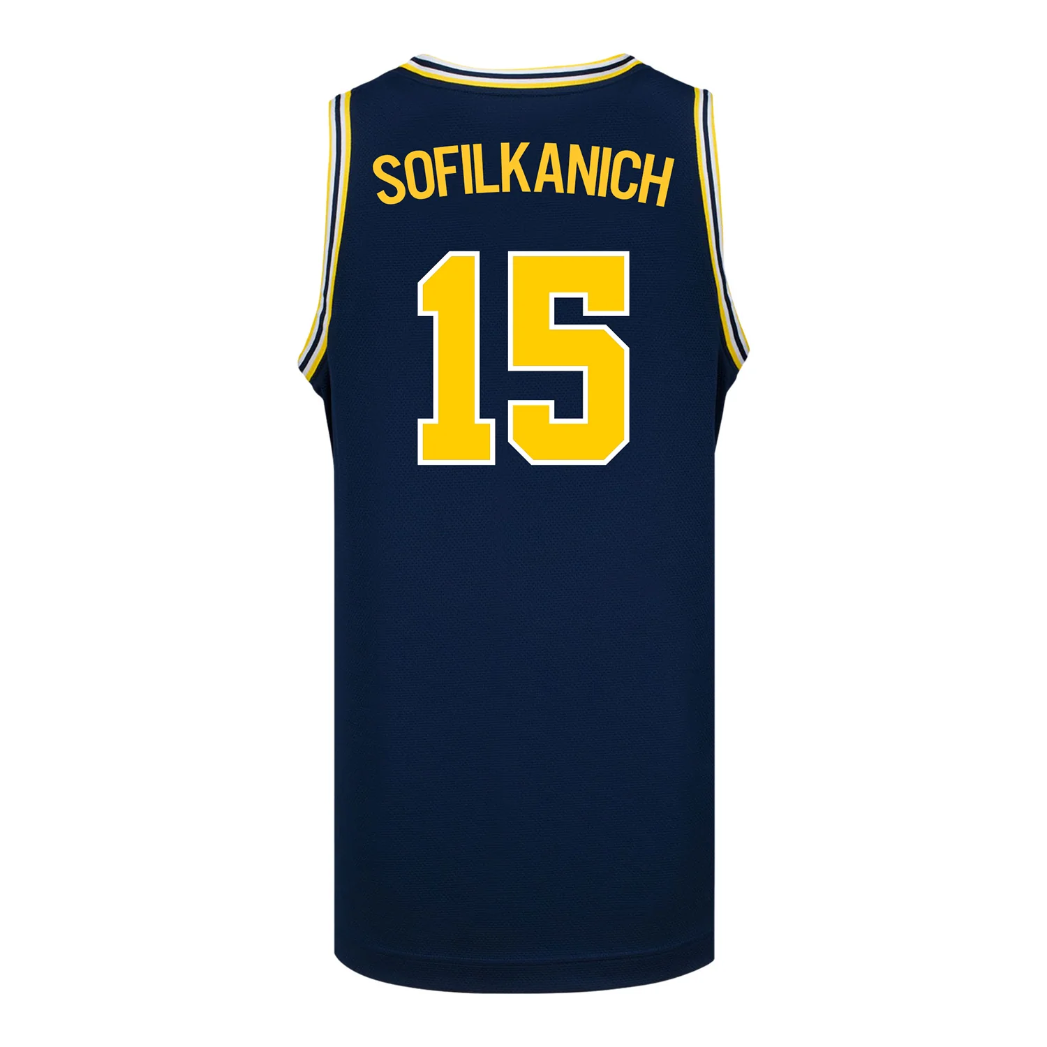 Michigan Wolverines #15 Ashley Sofilkanich Student Athlete Blue Women's Basketball Jersey