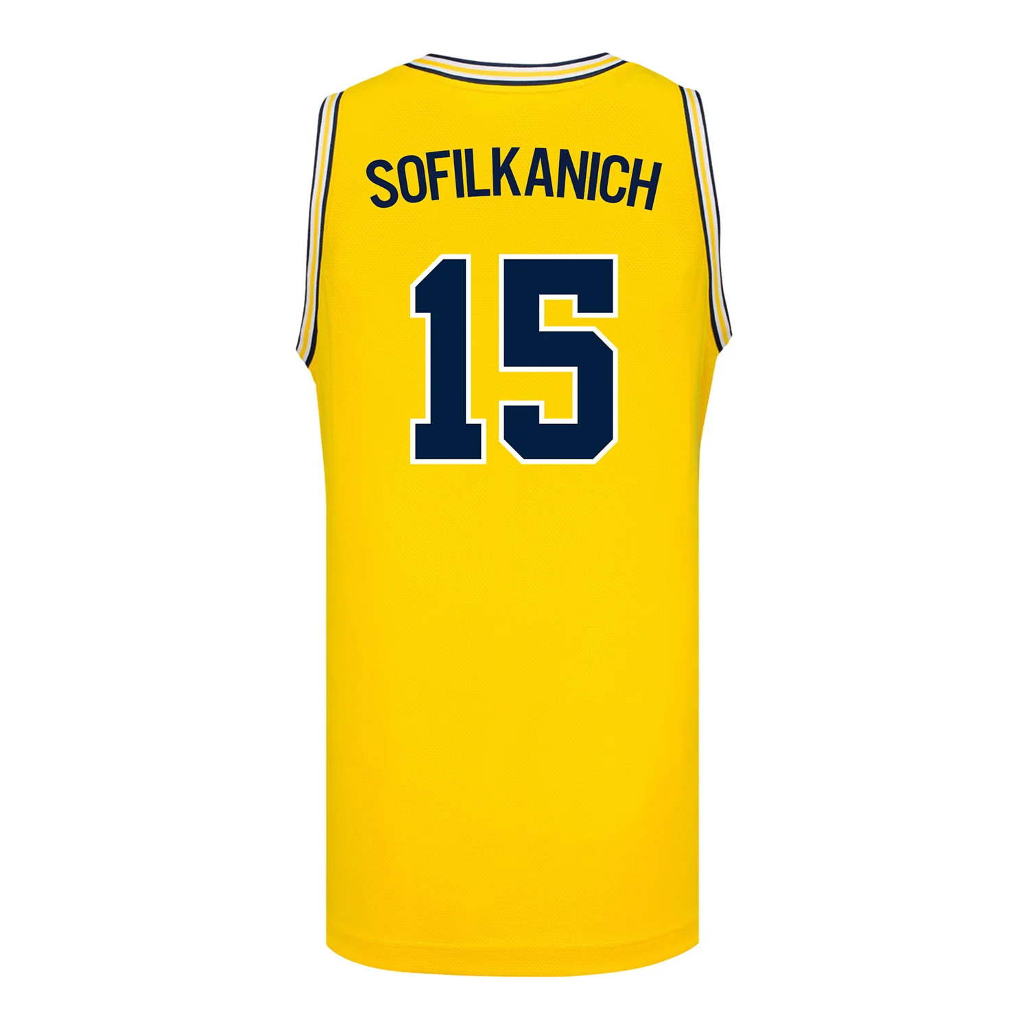 Michigan Wolverines #15 Ashley Sofilkanich Student Athlete Maize Women's Basketball Jersey