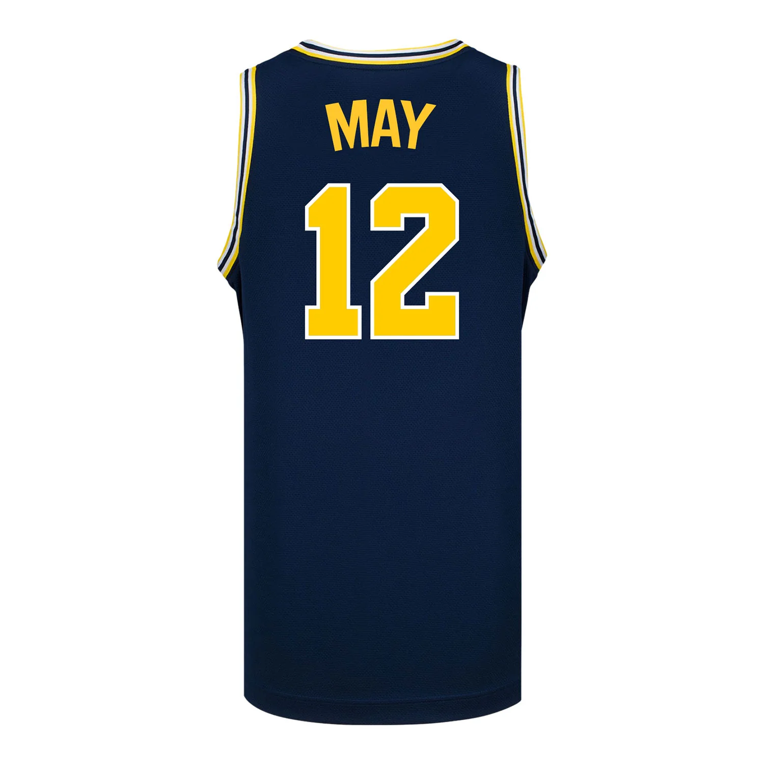 Michigan Wolverines #12 Charlie May Student Athlete Blue Basketball Jersey