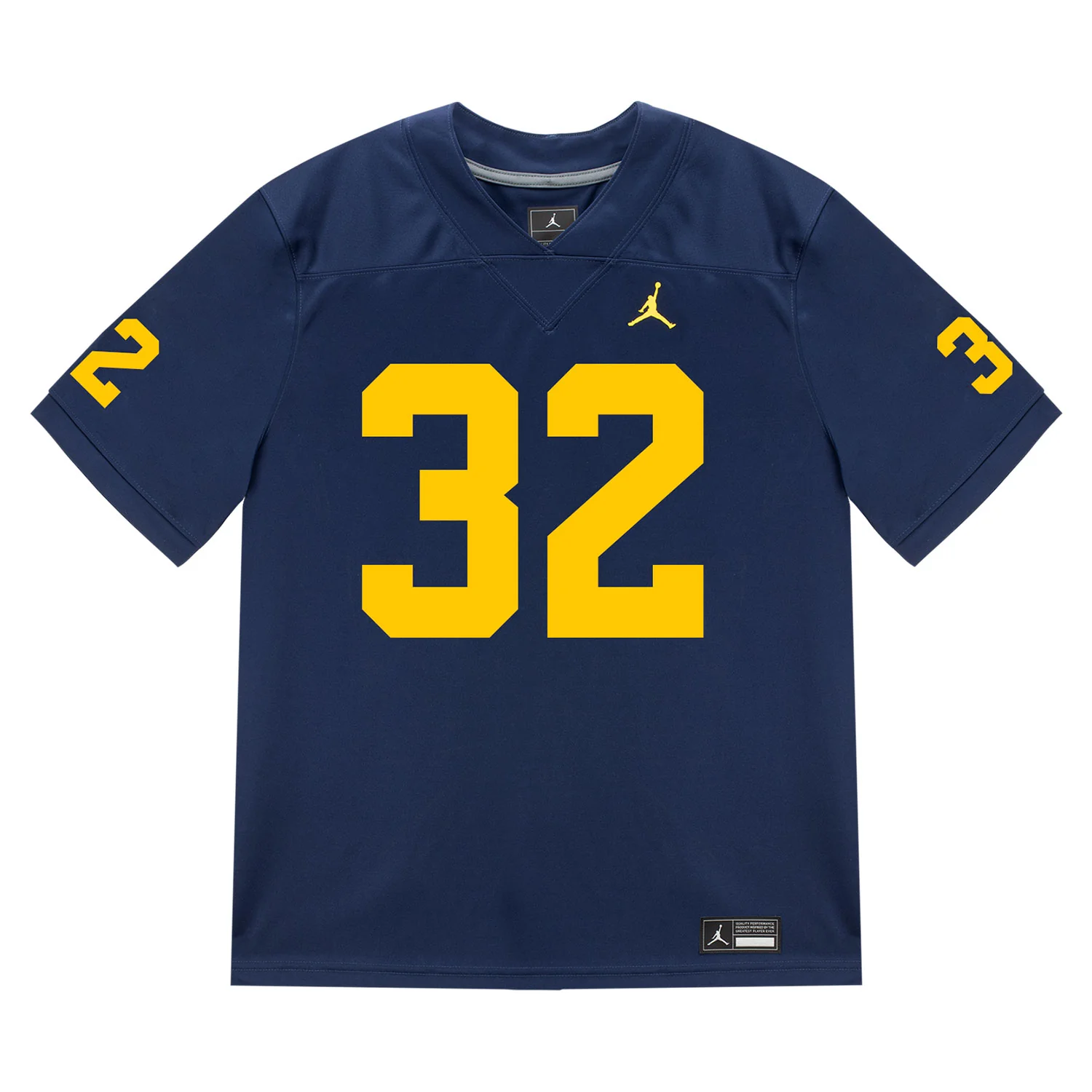 Michigan Wolverines #32 John Volker Student Athlete Blue Football Jersey - Image 2