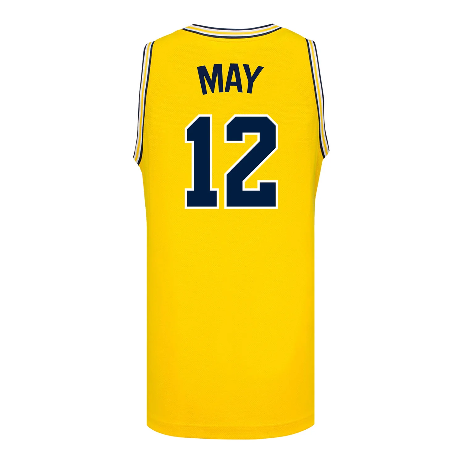 Michigan Wolverines #12 Charlie May Student Athlete Maize Basketball Jersey