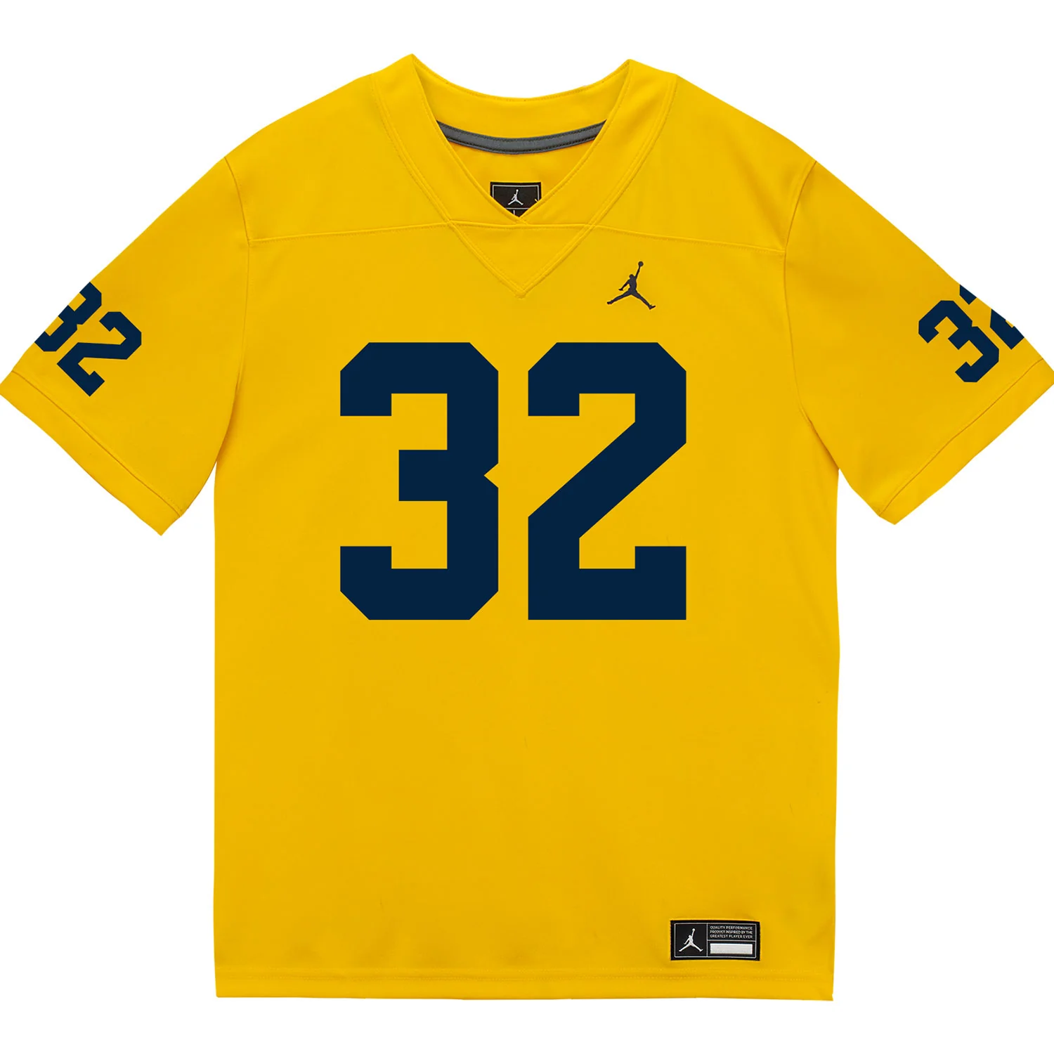 Michigan Wolverines #32 John Volker Student Athlete Maize Football Jersey - Image 2
