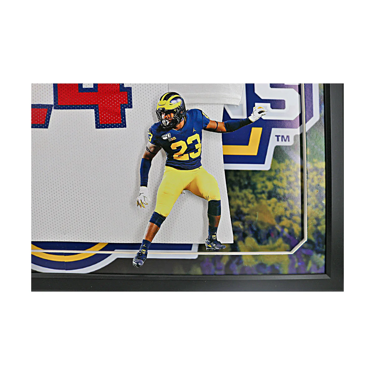 Mike Sainristril & Michael Barrett Michigan Wolverines Dual Autographed Signed 2024 Draft Day Framed Jersey Collage - Image 4