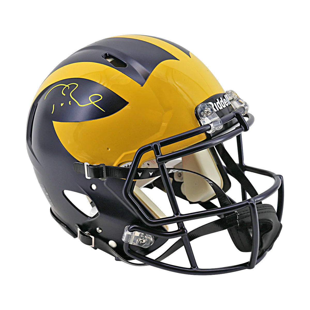 Tom Brady Signed Michigan Riddell Speed FS Authentic Helmet (Fanatics) - Image 2
