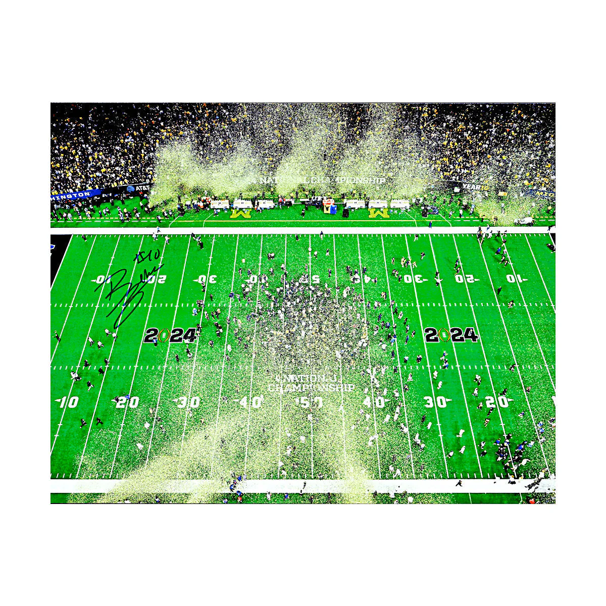 Zeke Berry Michigan Wolverines Autographed Signed National Championship Game in Blue 8x10 Photo (CX Champions Circle LOA)