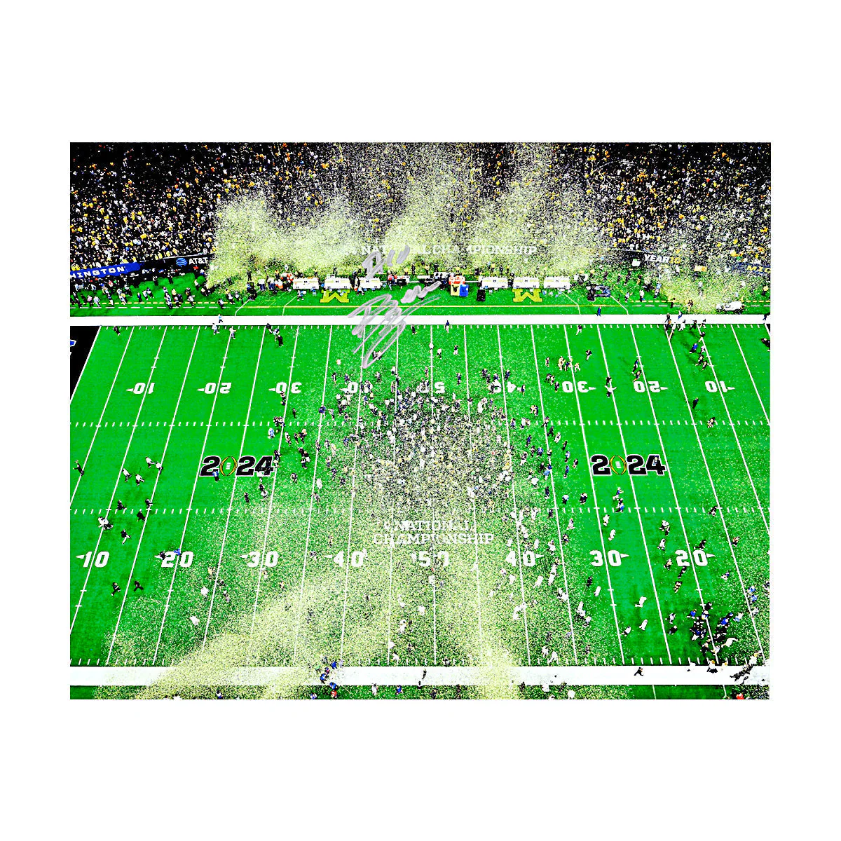 Zeke Berry Michigan Wolverines Autographed Signed National Championship Game in Silver 8x10 Photo (CX Champions Circle LOA)